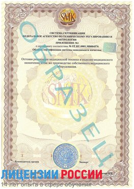 Образец сертификата соответствия (приложение) Всеволожск Сертификат ISO 13485